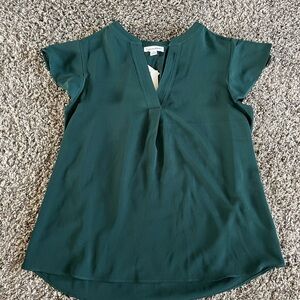 Calvin Klein Green Pleated Relaxed Blouse